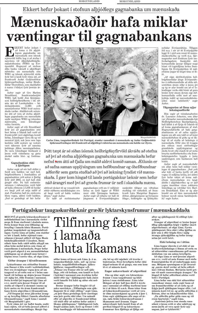 Mænuskaðaðir hafa miklar væntingar til gagnabankans