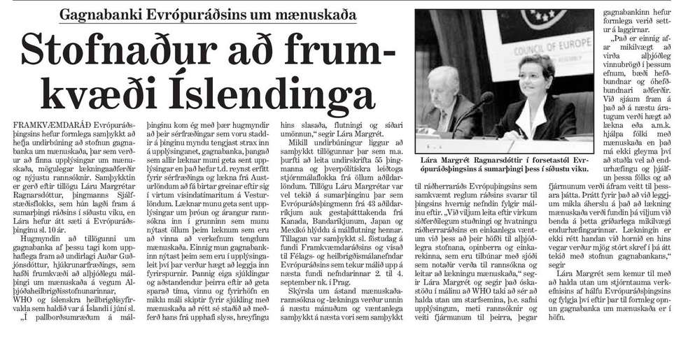 Stofnaður að frumkvæði Íslendinga