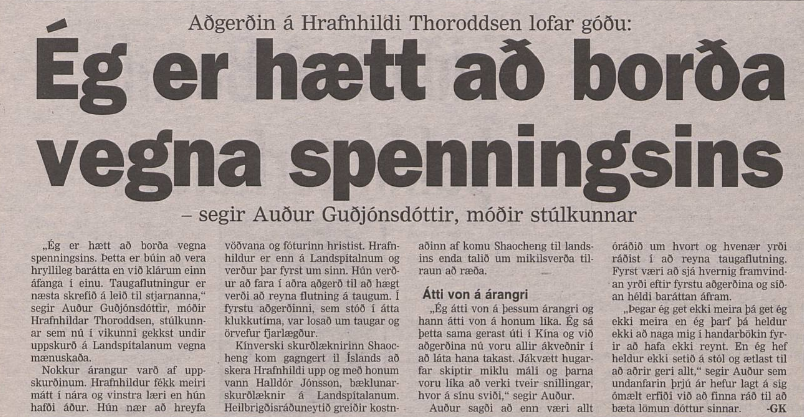 Ég er hætt að borða vegna spenningsins