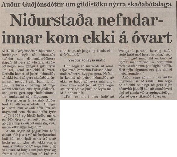 Niðurstaða nefndarinnar kom ekki á óvart