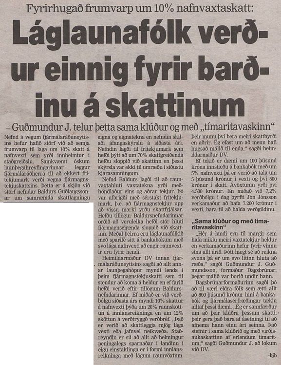 Láglaunafólk verður einnig fyrir barðinu á skattinum
