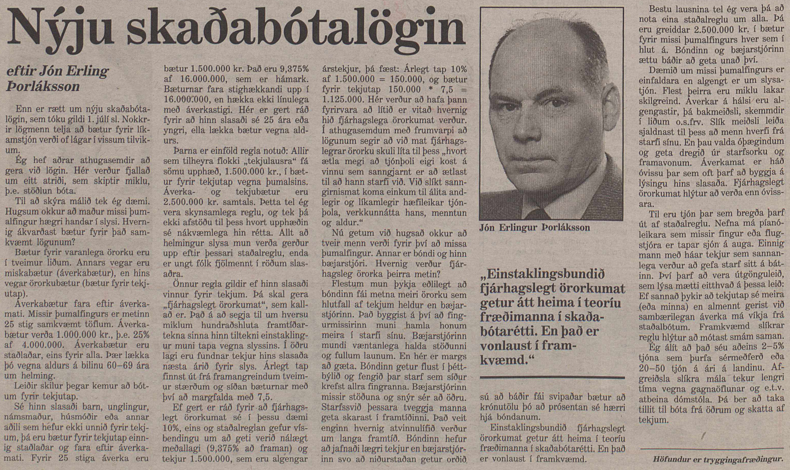Nýju skaðabótalögin