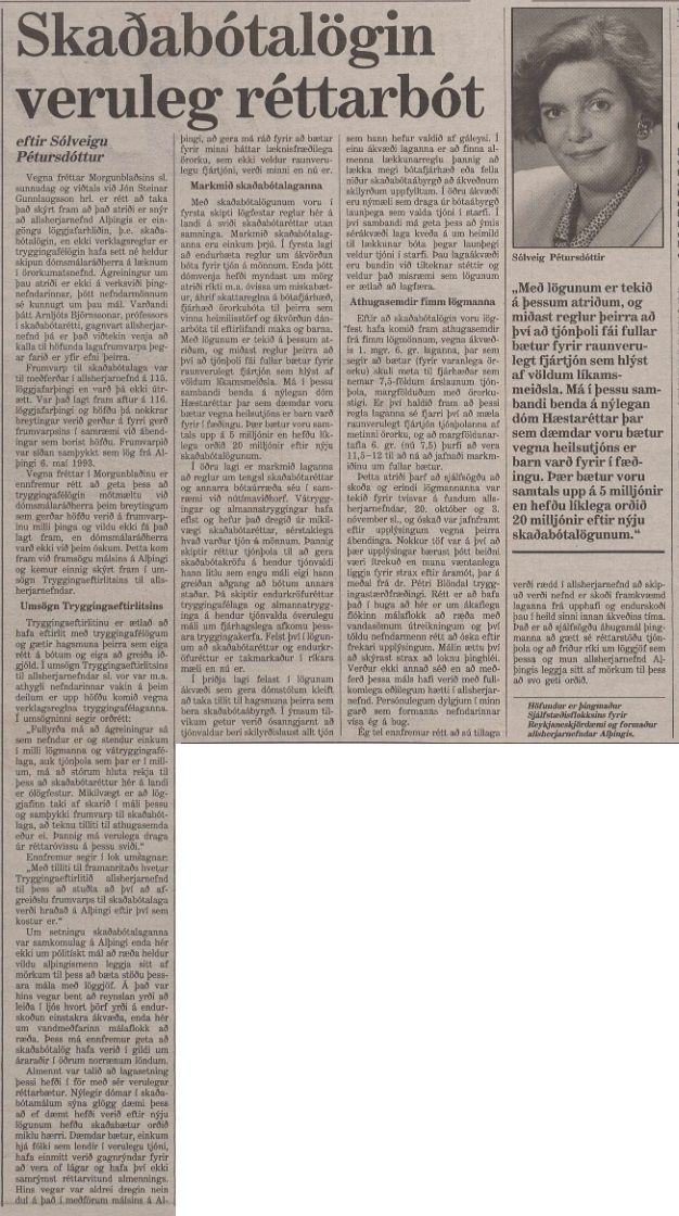 Skaðabótalögin veruleg réttarbót