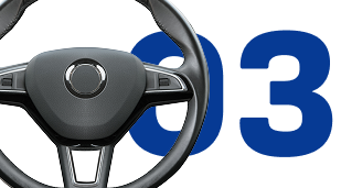 Car battery with red terminals next to a large blue number 4