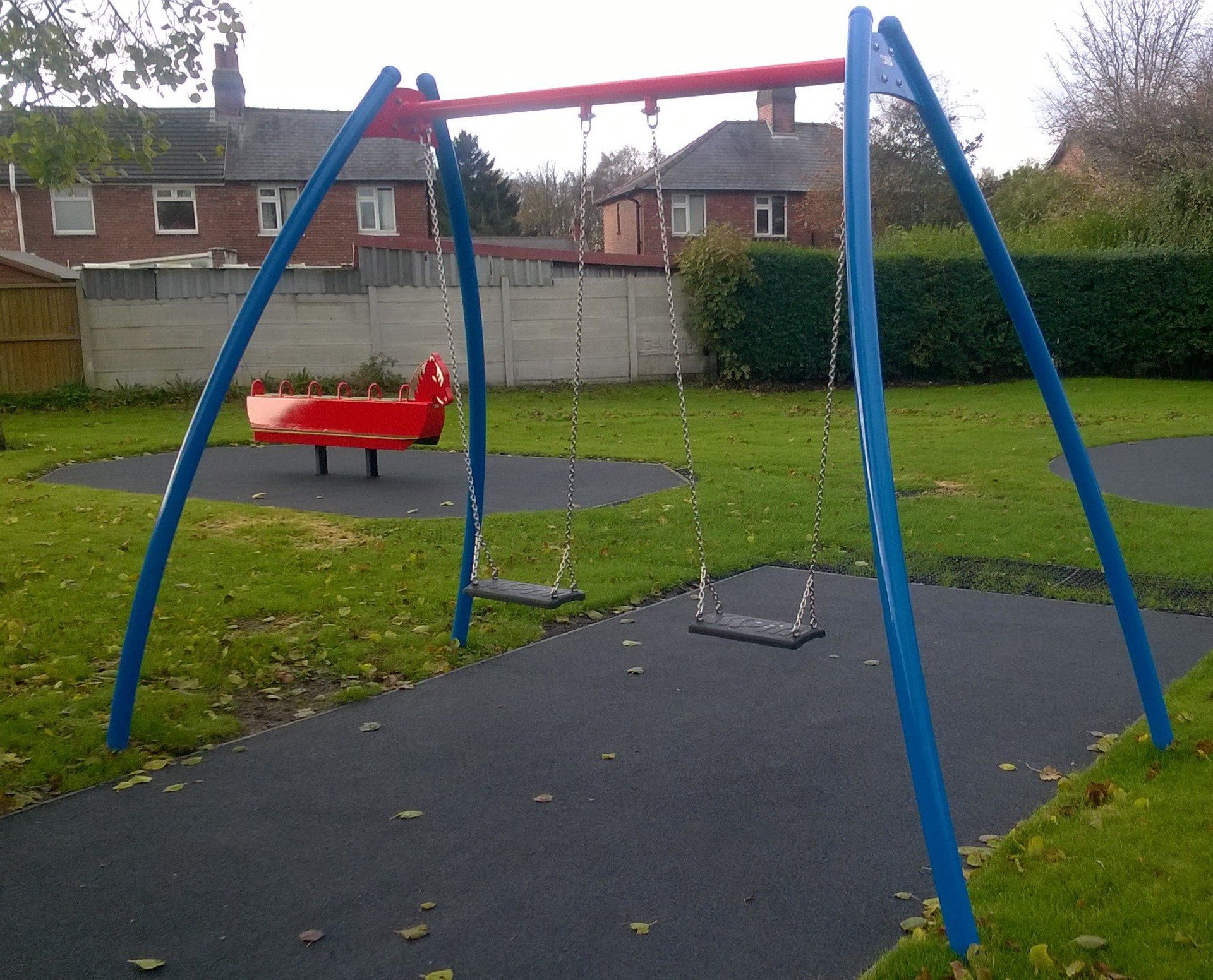 Blue & Red Playground Swings