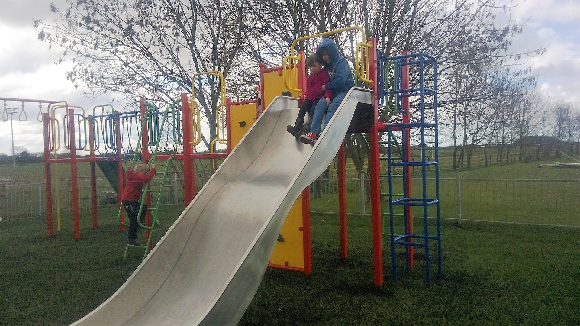 Playground Slide as Part of Climbing Frame