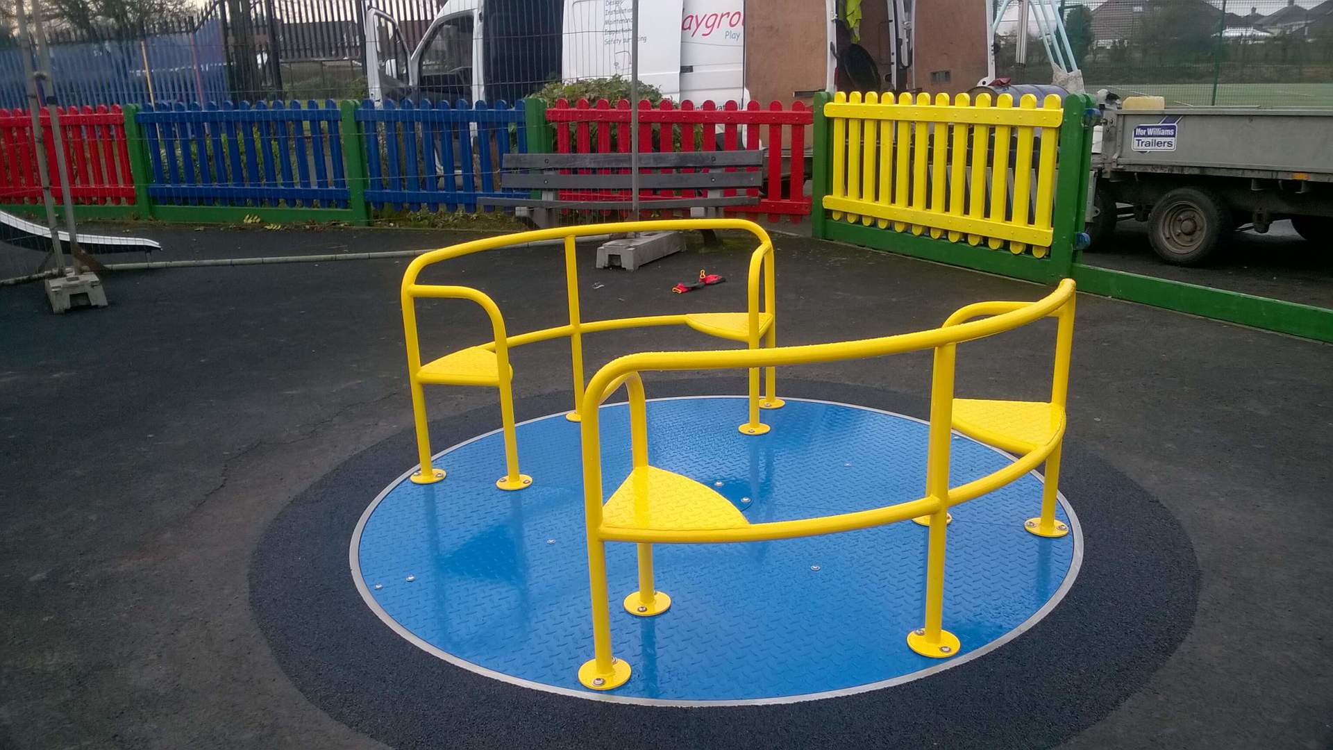 Blue & Yellow Playground Roundabout