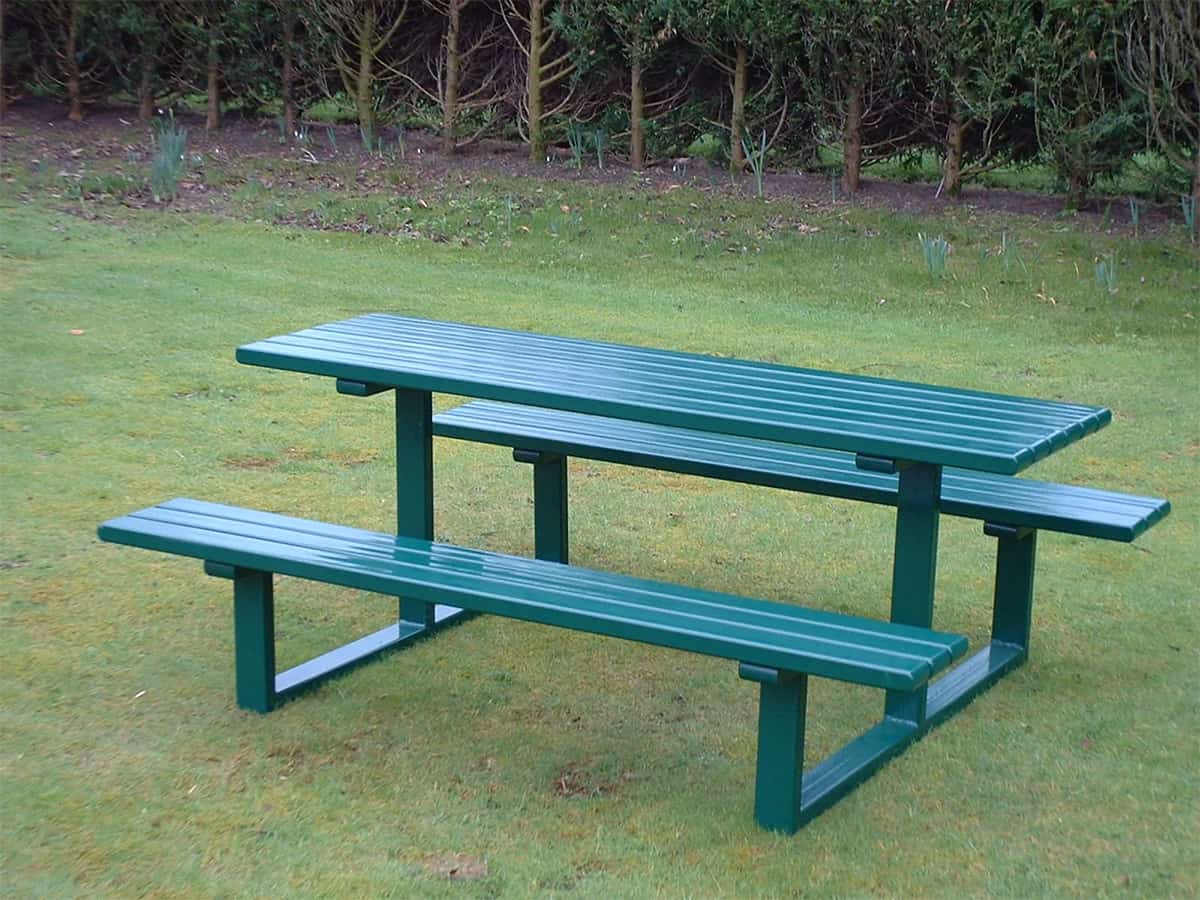 steel picnic bench
