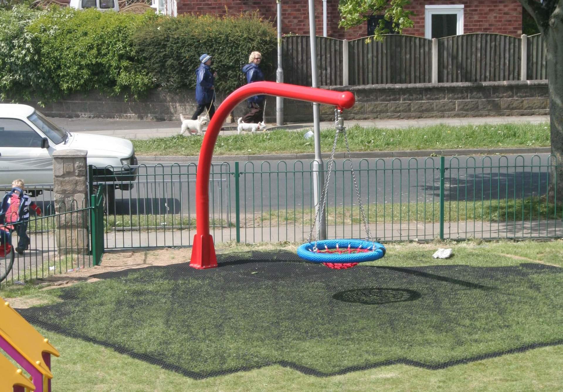 Blue Tyre Playground Swing