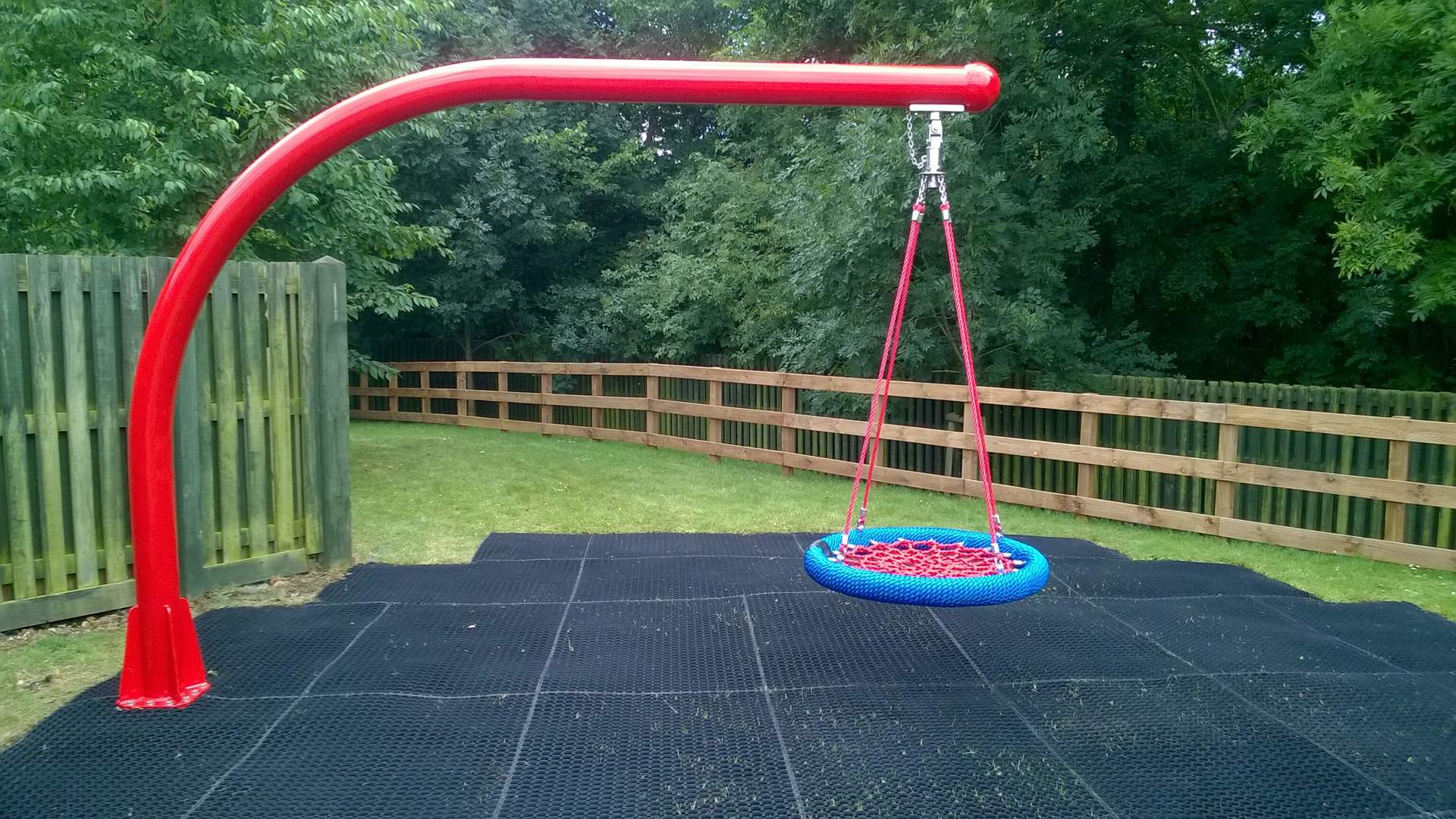 Playground Swing on Rubber Matting