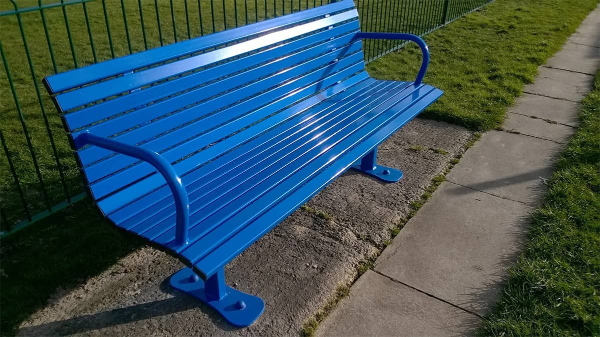 galvanised powder coated bench