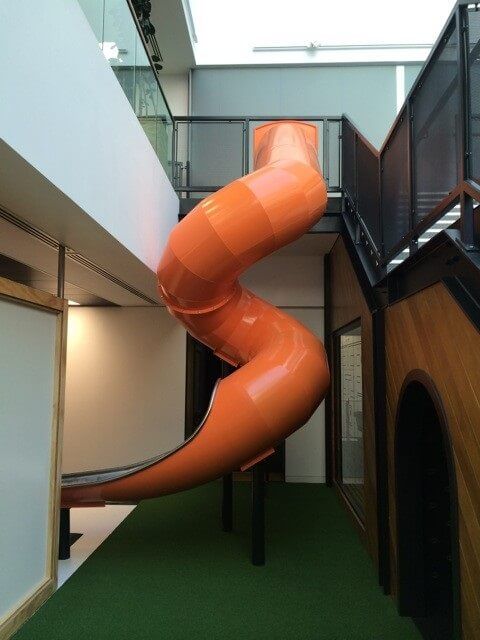 Curved Orange Playground Slide