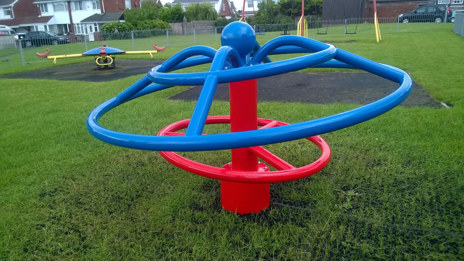 Blue & Red Playground Roundabout