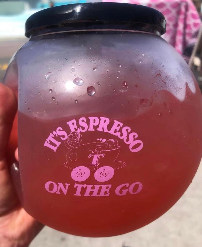 Drink in a jar-shaped cup Drink in a jar-shaped cup