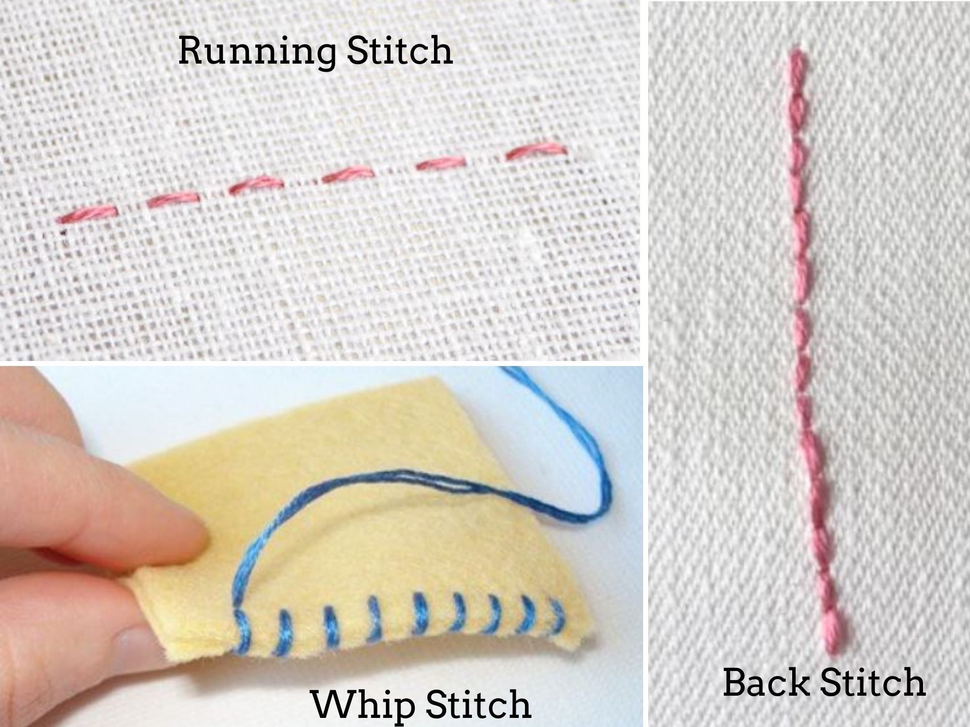 hand sewing stitches