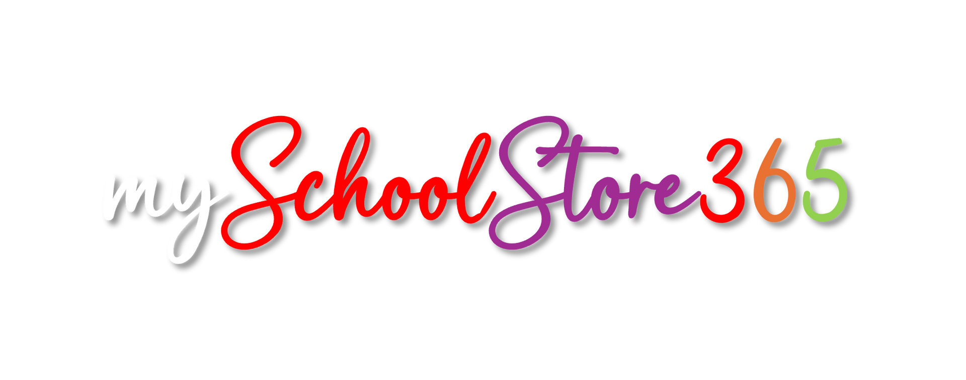 A colorful logo for my school store 365 on a white background.