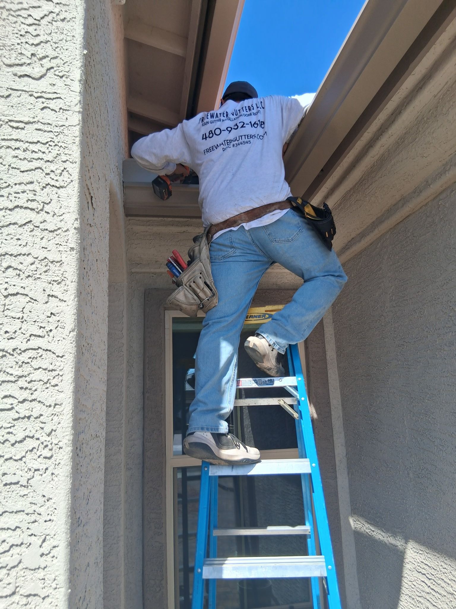 Man Installing Gutter