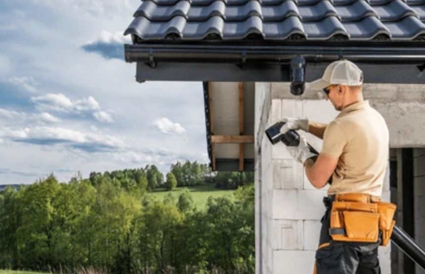Man Installing Gutter