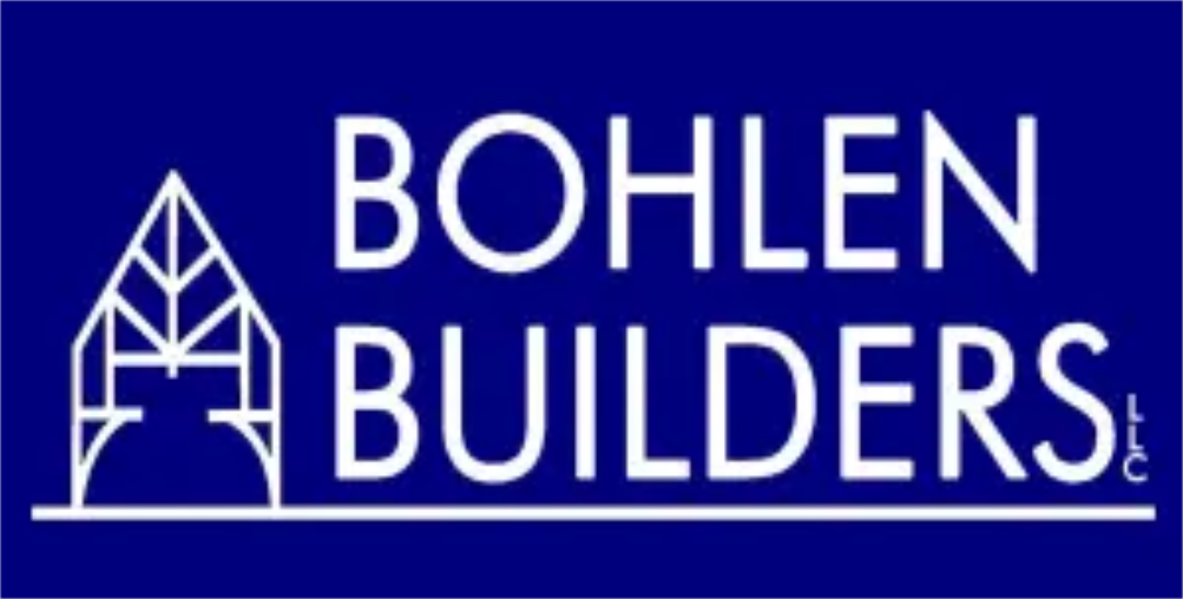 A blue sign that says bohlen builders on it