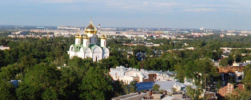 Панорама города Пушкина c Певческой башни