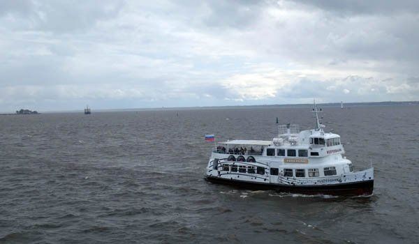 Pleasure boat in Kronstadt