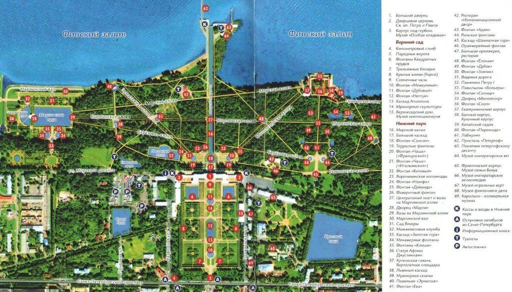 Туристическая карта Петергофа