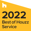 "2022 Best of Houzz Service award badge; white house icon, black text on yellow."