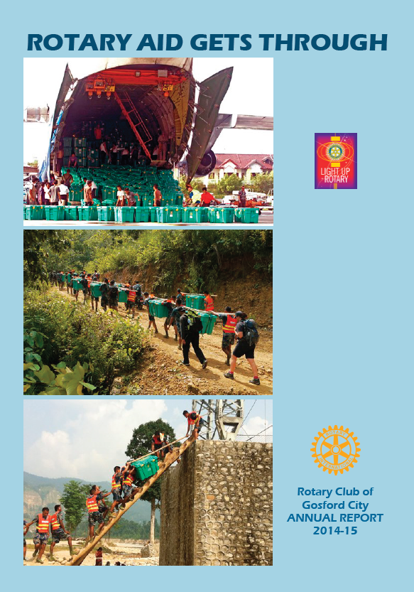 A poster for the rotary club of oakland city annual report