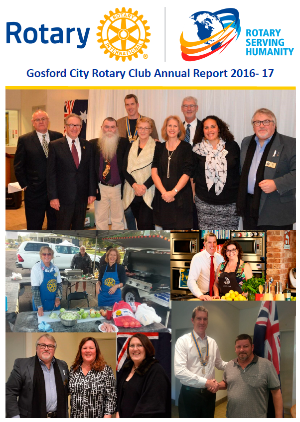 The cover of the gosford city rotary club annual report