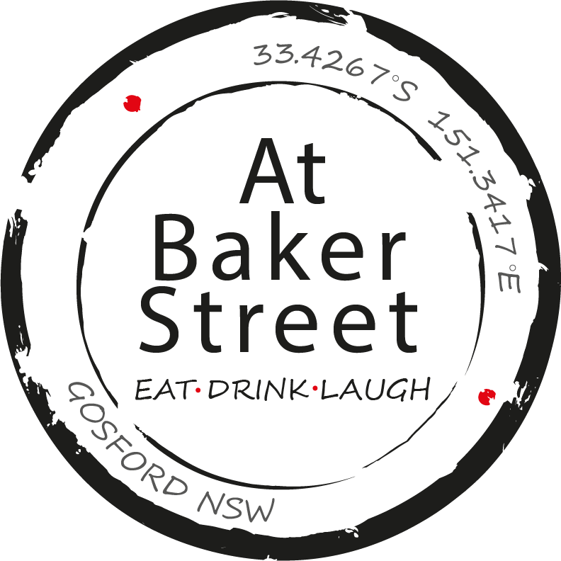 A logo for at baker street in gosford nsw