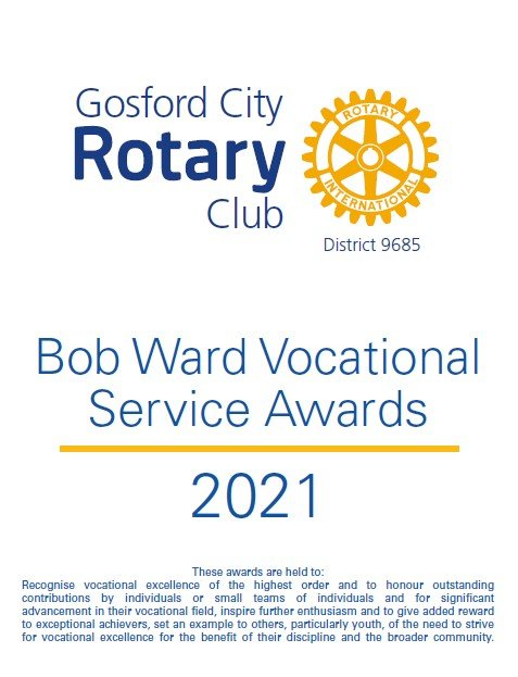 Gosford city rotary club bob ward vocational service awards 2021