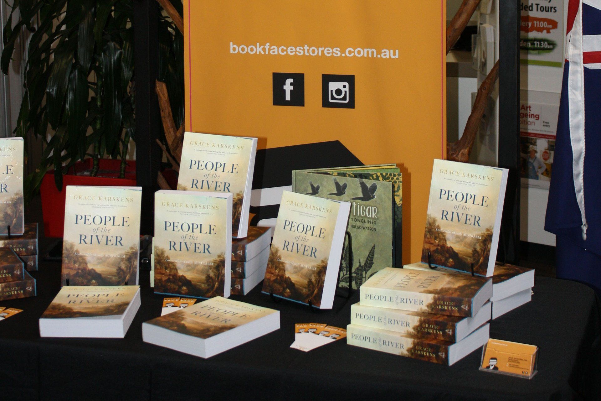 A book called people of the river sits on a table