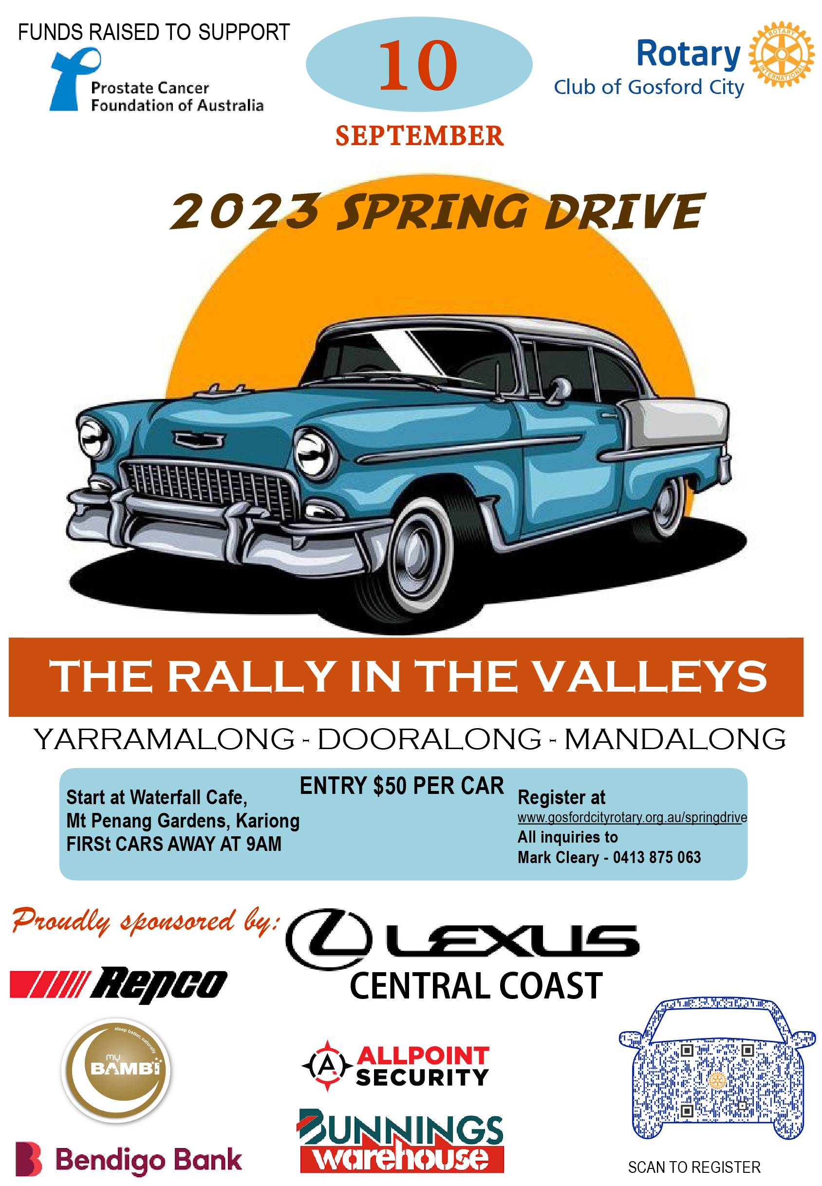 A poster for a car rally in the valleys