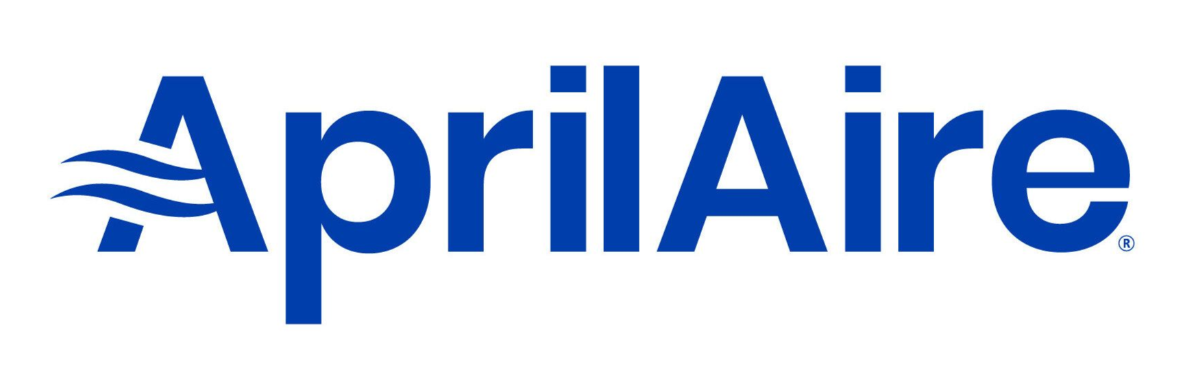 The blue AprilAire company logo on a white background.