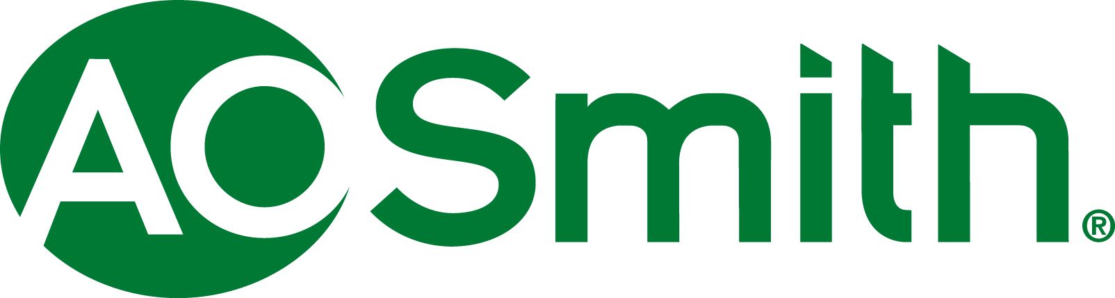 A. O. Smith brand logo in white text on a green circular background.