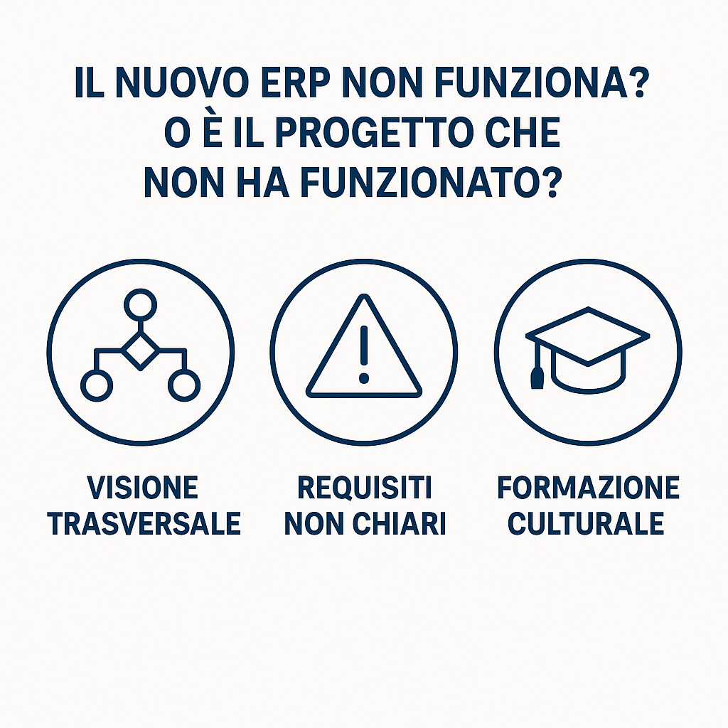 Molti ERP falliscono non per il software, ma per una gestione errata del progetto e dei processi.
