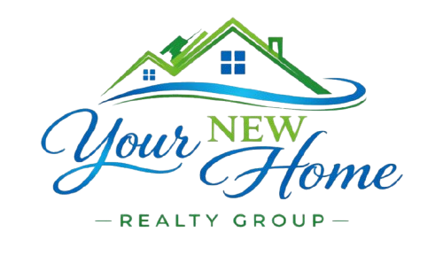 Logo for Your New Home Realty Group, featuring a house graphic in green shades over blue lettering.