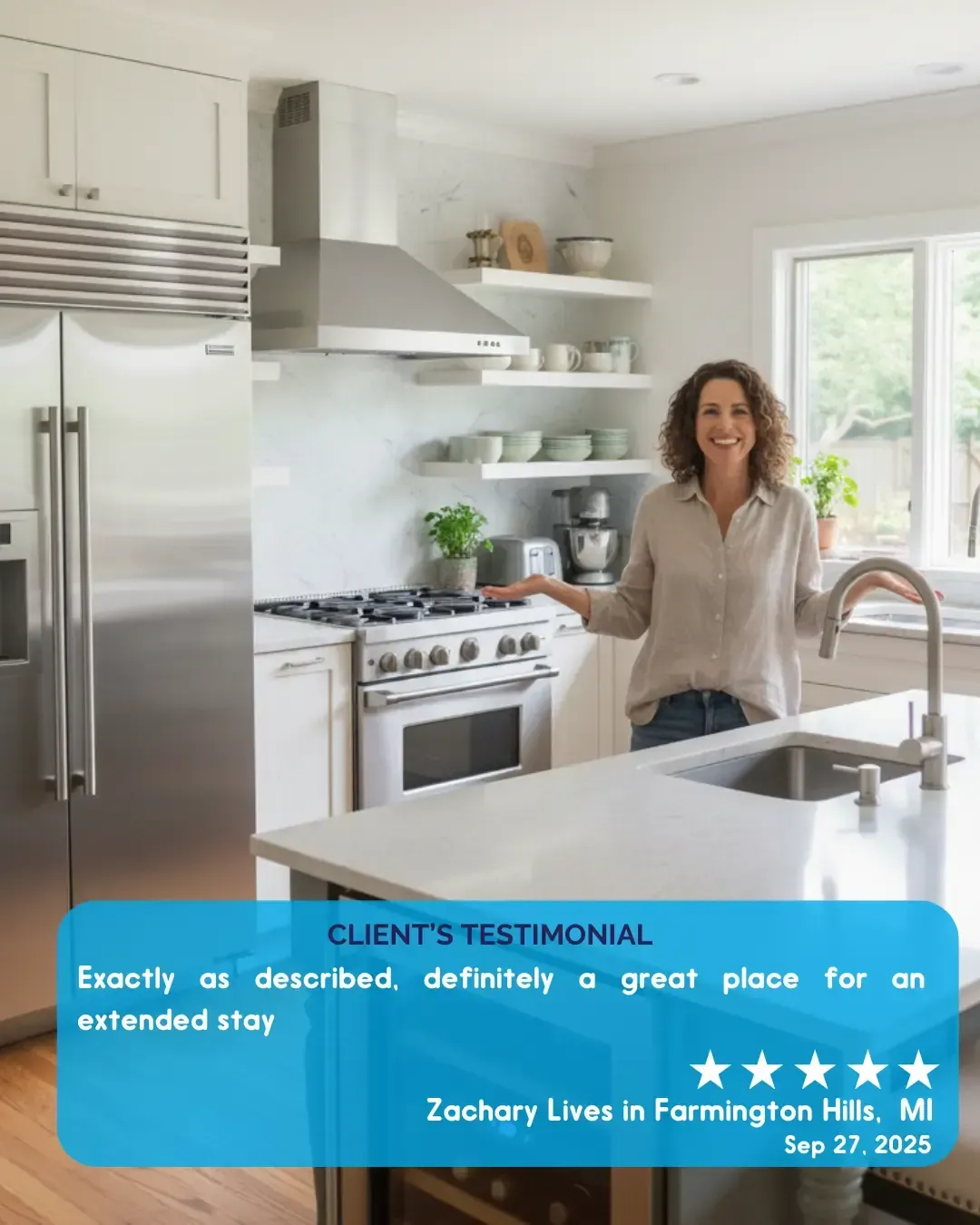 Testimony from a guest who stayed in our Furnished Rentals