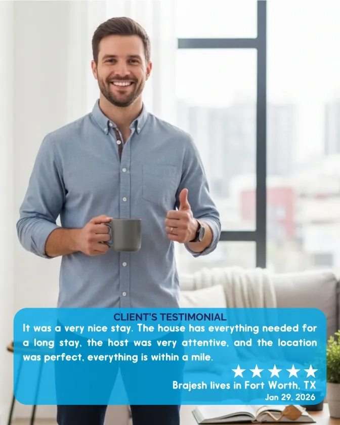 Testimony from a guest who stayed in our Furnished Rentals