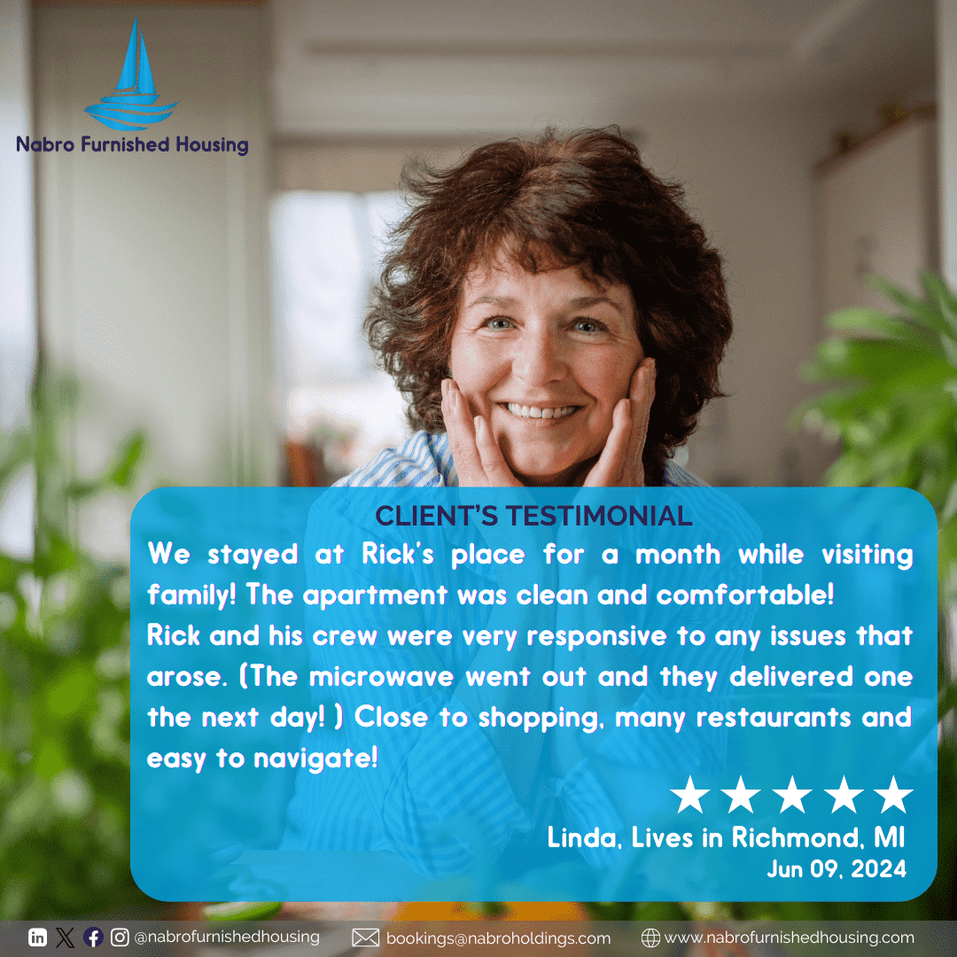 A picture of a woman with a testimonial from linda