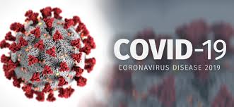 A picture of a coronavirus molecule with the words `` covid-19 coronavirus disease 2019 ''.