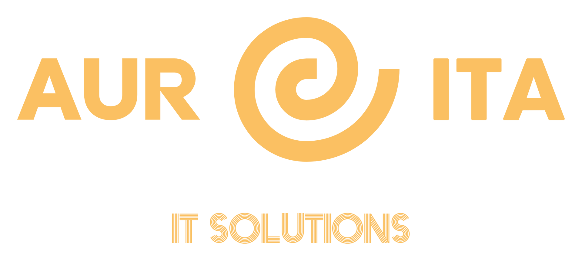 Logo for AURITA IT SOLUTIONS: orange text with a swirl-shaped icon.