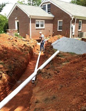 Sewer Line Inspection — Sewer Line Being Installed in Pauline, SC