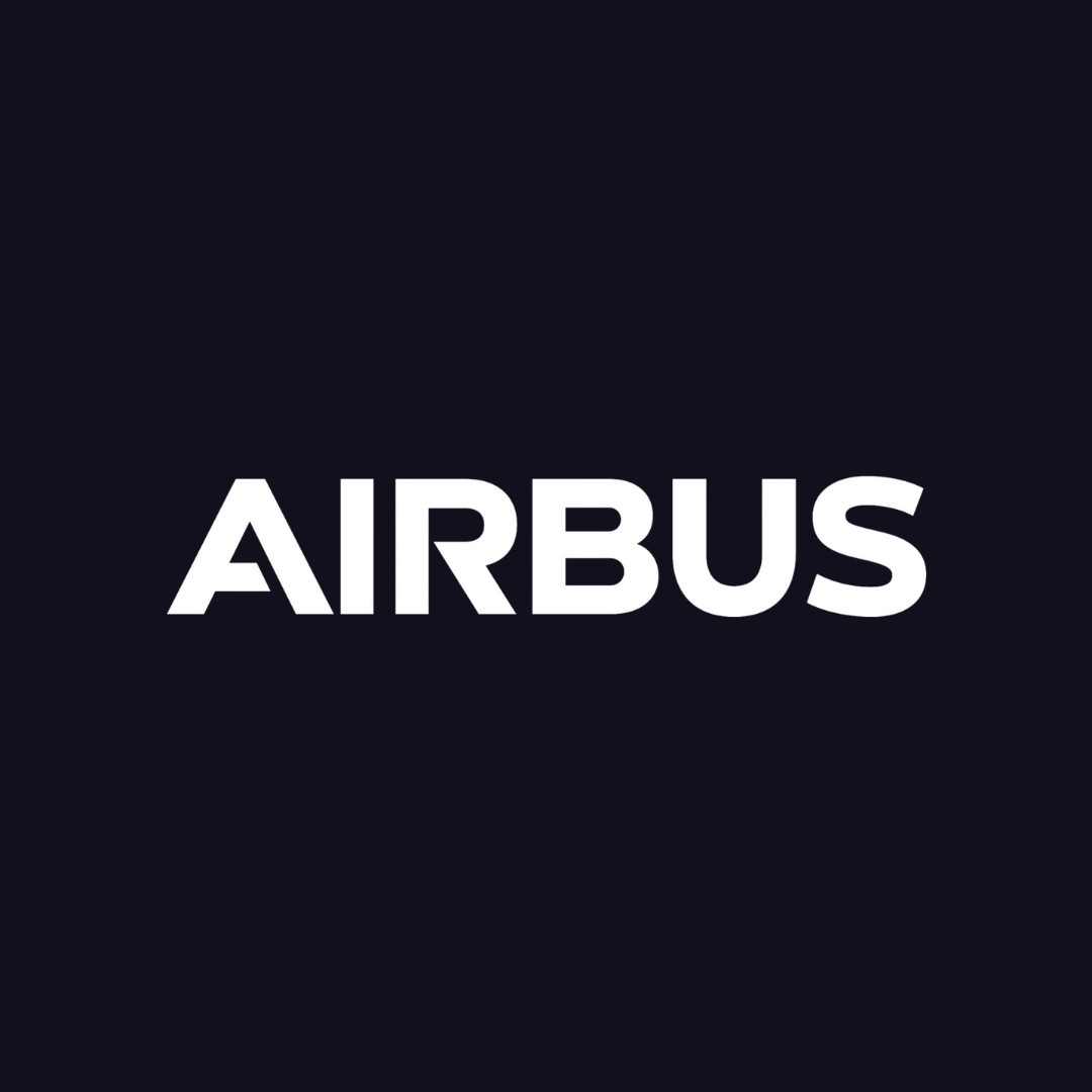 The airbus logo is white on a black background.