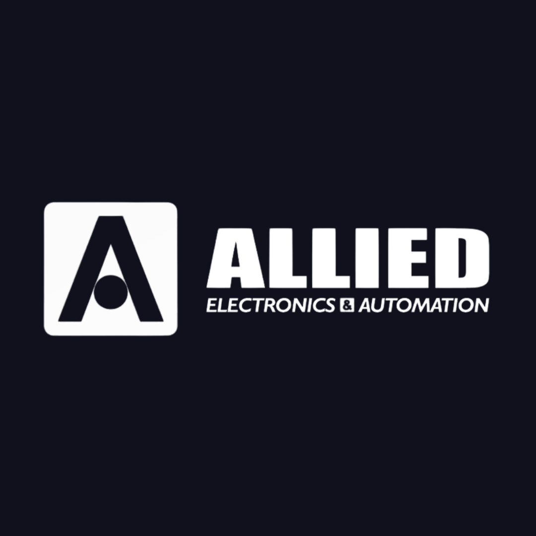 A allied electronics and automation logo on a black background