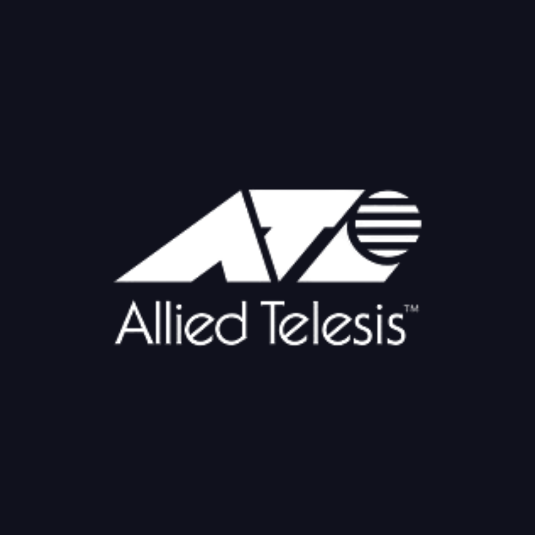 an allied telesis logo on a dark background