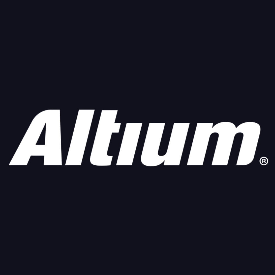 the altum logo is white on a black background .