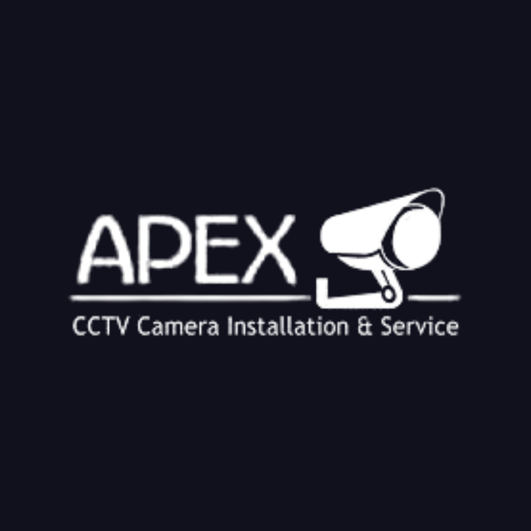 a logo for apex cctv camera installation and service