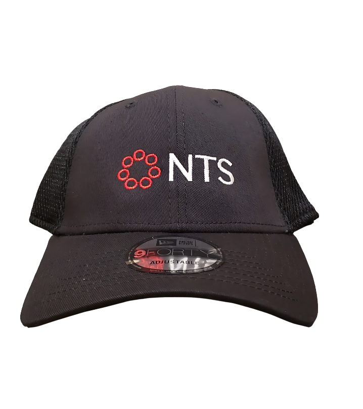 A black hat with the word nts on it