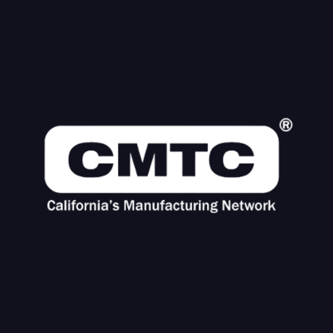 cmtc california 's manufacturing network logo on a black background